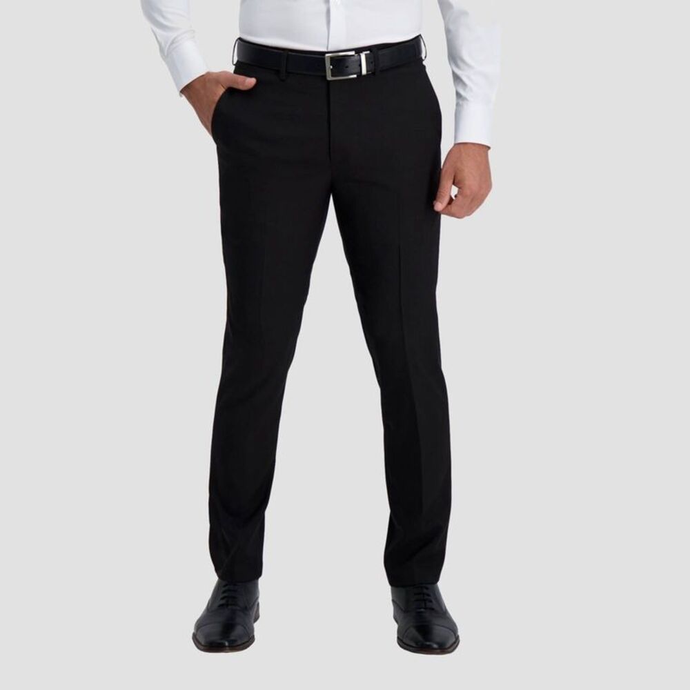 Men's Stretch Lightweight Slim Fit Dress Pants - Black 33x30